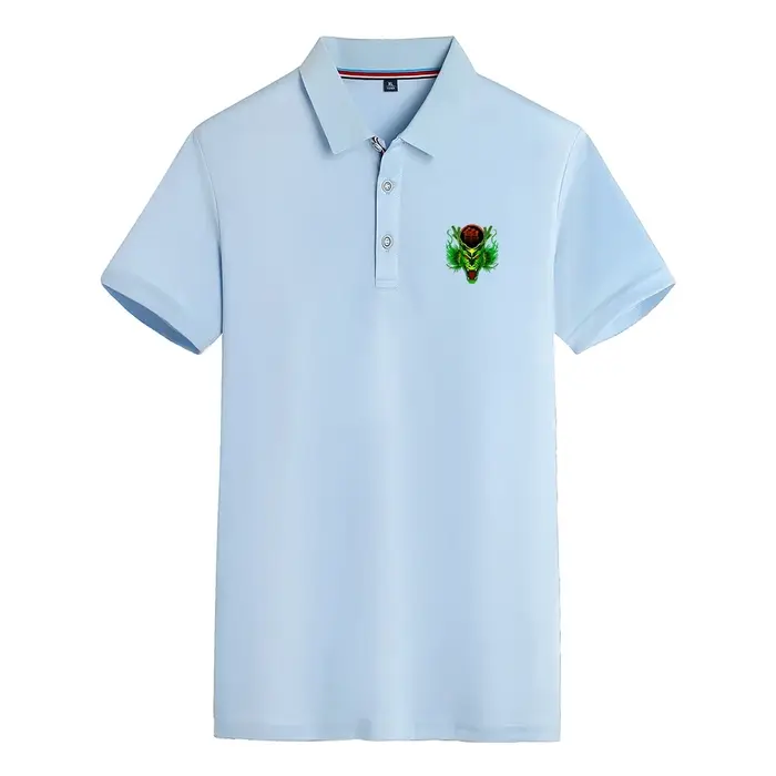 Polo décontracté confortable pour homme avec logo imprimé motif animal