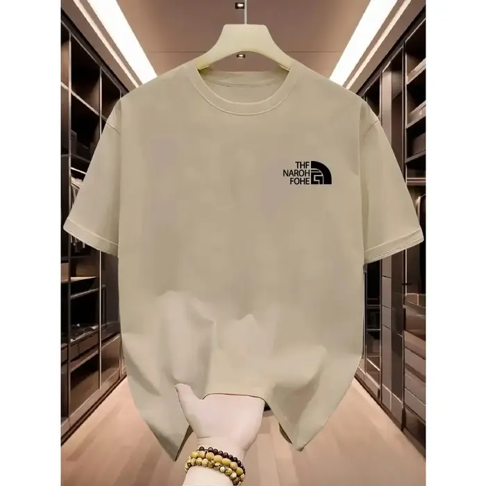 T-shirt à manches courtes et col rond pour hommes, T-shirt polyvalent et décontracté, imprimé, doux et tendance
