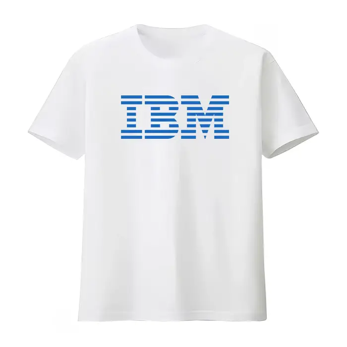 T-shirt IBM – Design élégant bleu et noir pour les passionnés de technologie – Haut décontracté poly