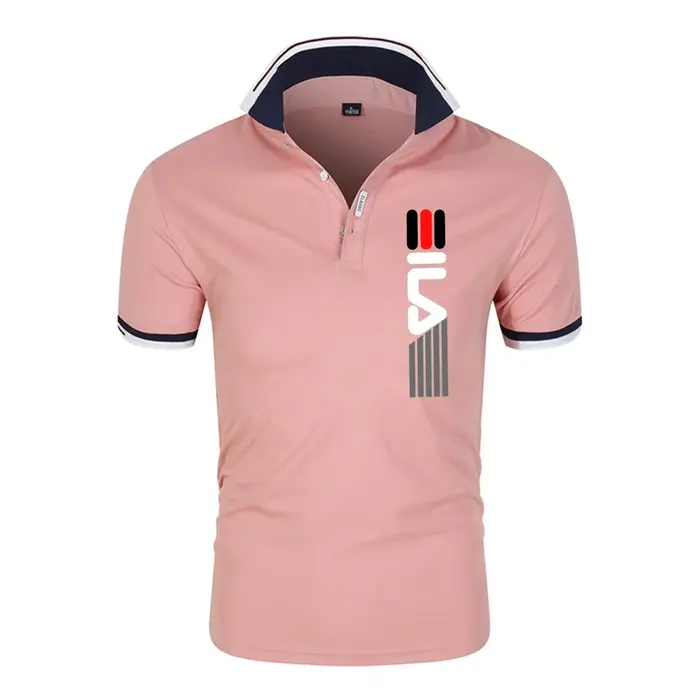 2025 été nouveaux hommes revers Anti-pilule Polo impression à manches courtes décontracté affaires mode Slim Fit