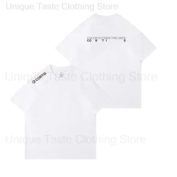  CORTIS T-shirt couleur à l'extérieur les lignes lettre impression