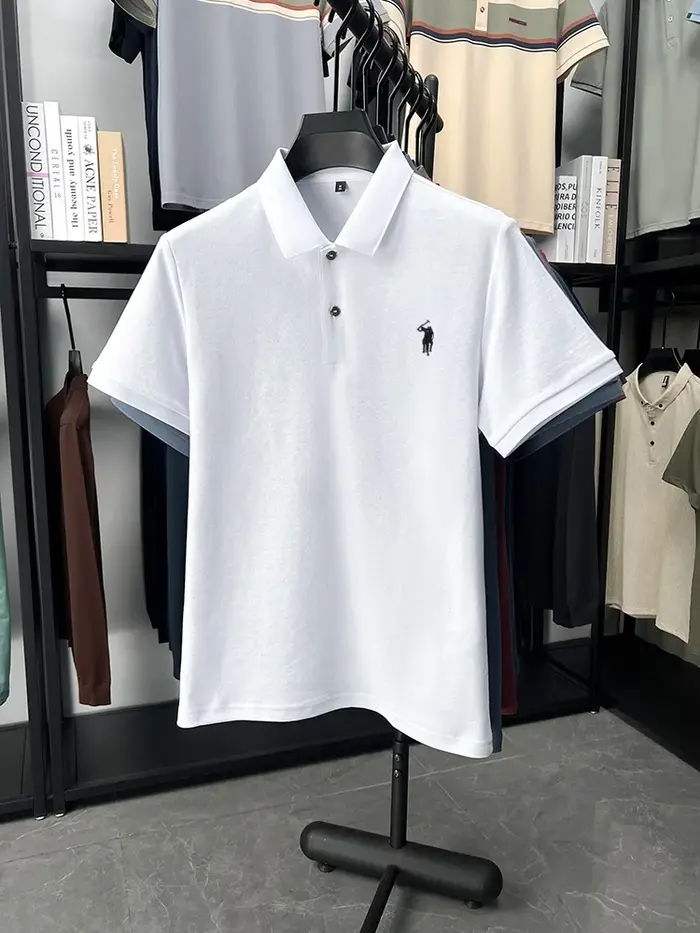 Designer marque 100% coton manches courtes polo chemise mode luxe pony broderie hommes été décontracté haute qualité golf T-shirt