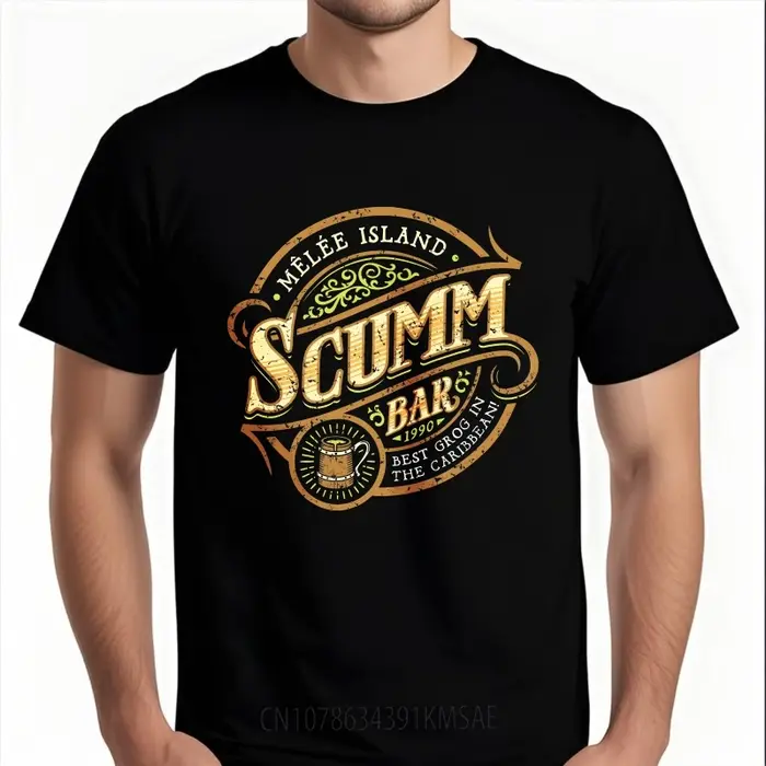 T-shirt classique d'été unisexe M � � l l � � e Island Scumm Bar Best Grog In The Caribbean T-shirt 
