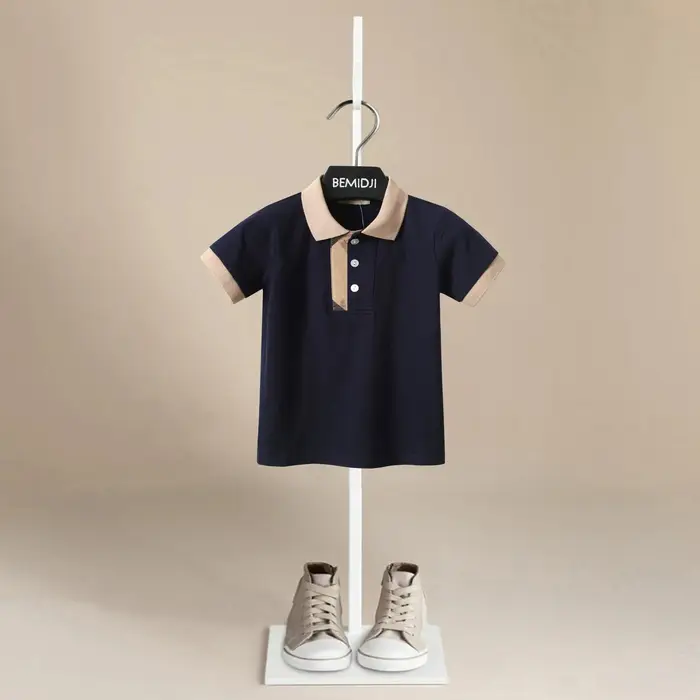 Chemise POLO de couleur unie pour enfants, T-shirt de sport à manches courtes pour garçons, élégant et décontracté, confortable, pour l'été, de 1 à 10 ans