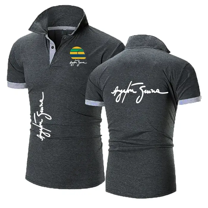 Polo de voiture Racing Ayrton Senna Hall of Fame pour hommes col rond pur F1 polos à manches courtes