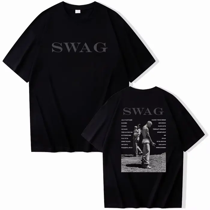 Bieber SWAG 2025 Justin Album T-shirt 2 faces col rond manches courtes chemises Fans cadeau