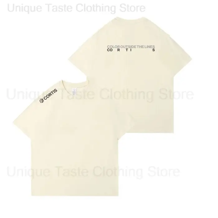  CORTIS T-shirt couleur à l'extérieur les lignes lettre impression