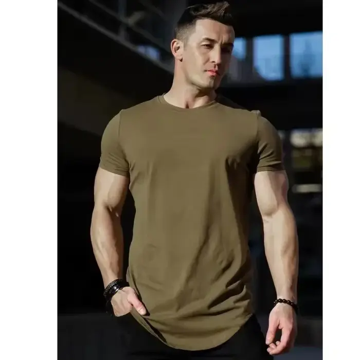 T-shirt d'entraînement musculaire hommes été entraînement à manches courtes