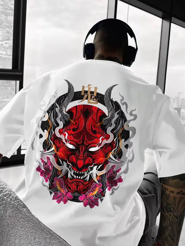 T-shirt à col rond pour homme - Coupe décontractée, manches courtes, chemise décontractée d'été avec motif