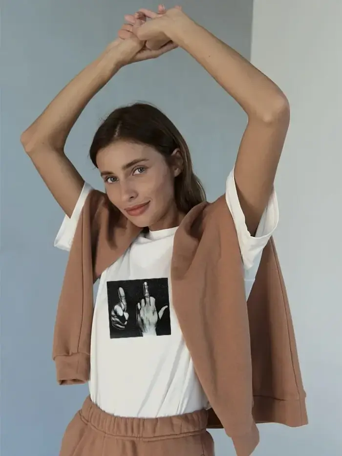 À la mode Ins personnalisé rue décontracté gothique coton imprimé femmes T-shirt 2025 été grande taille