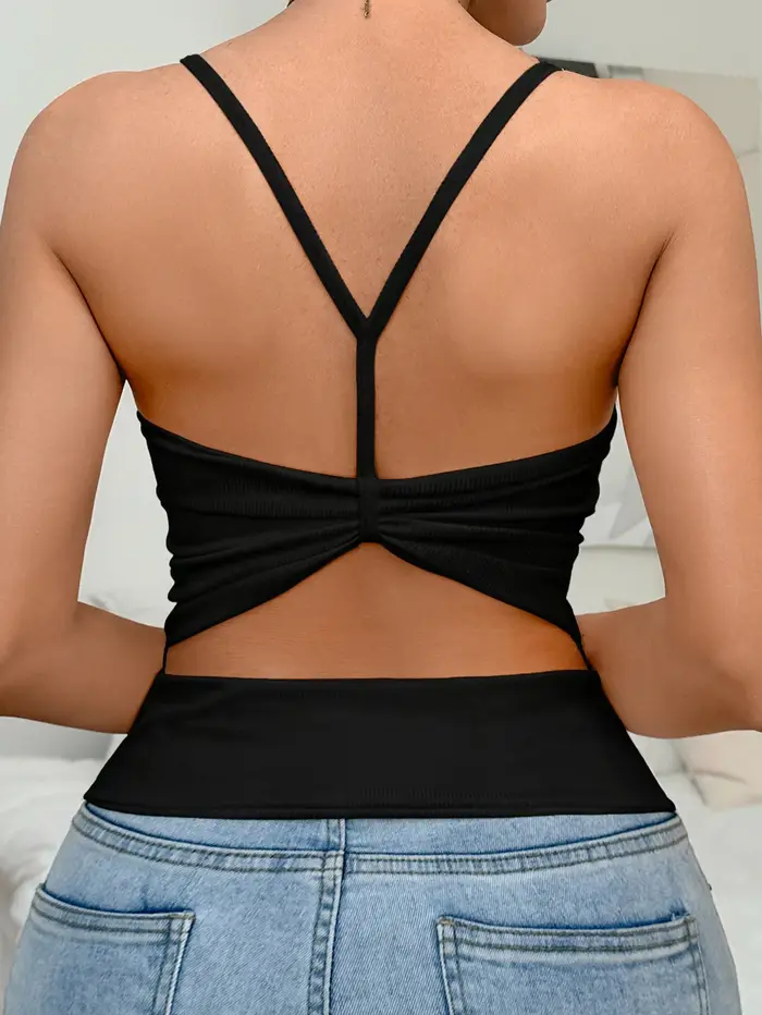 Débardeur côtelé pour femme avec rembourrage intégré
