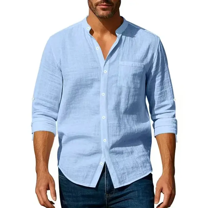 Chemise en coton et lin pour homme