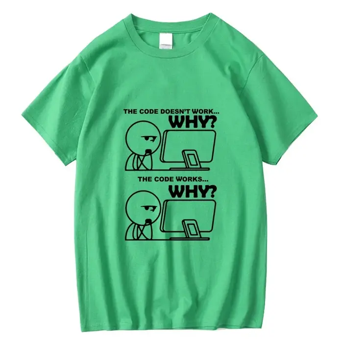 T-shirt à manches courtes pour hommes, 100% coton, imprimé programmeur drôle, été, t-shirt à col ron