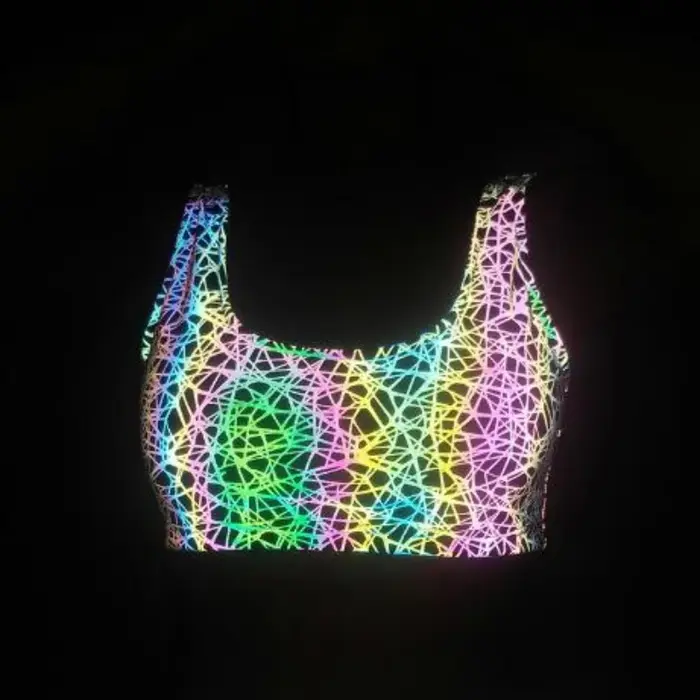 Débardeur réfléchissant coloré d'été pour femmes, Y2K, Harajuku, haut court, personnalité imprimée, 