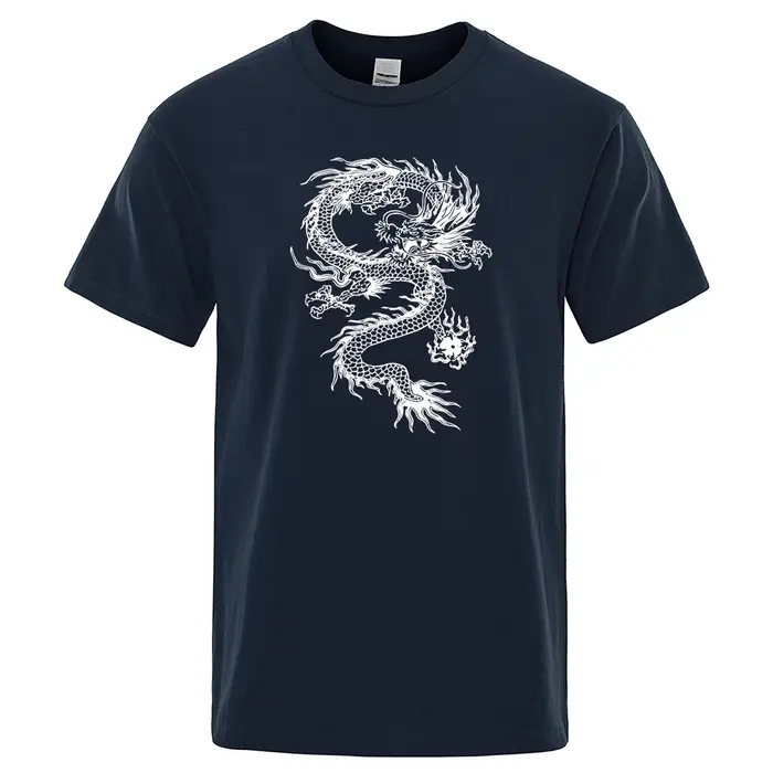 T-Shirt Dragon blanc pour hommes