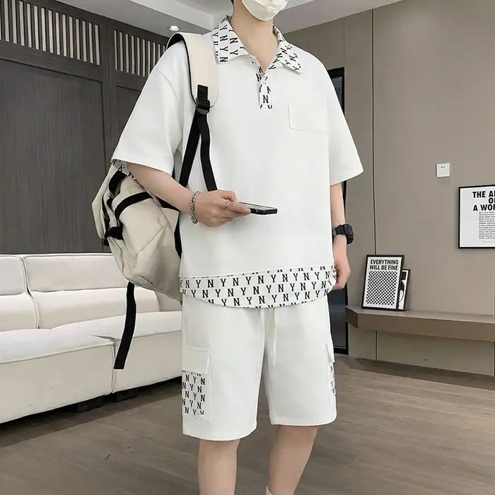Ensemble T-shirt et short 5 points pour homme – Nouvelle collection été
