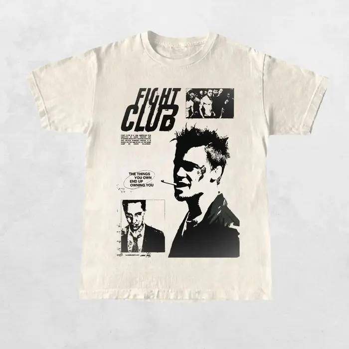 T-shirts Fight Club Tyler Durden Vintage Y2k Années 90 Film T-shirt d'été Imprimé graphique Streetwe