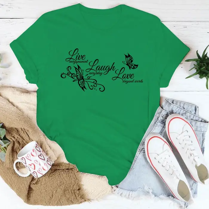 T-shirt à manches courtes et col rond pour femme