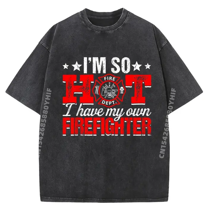 T-shirt graphique décontracté pour femme pompier