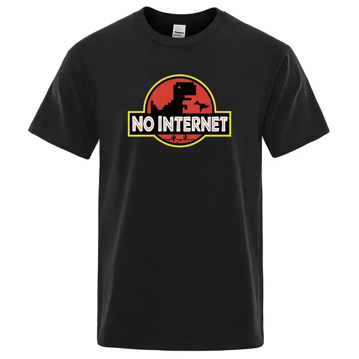 T-shirt imprimé de dinosaure de dessin animé pour homme, haut humoristique Harajuku, Jurassic, parc