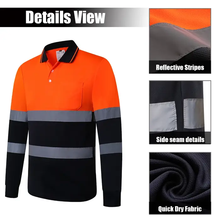 Polo de sécurité personnalisé avec logo orange