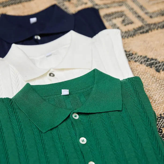 Mr. Lusan-Polo Jacquard à Revers à oral rons pour Homme