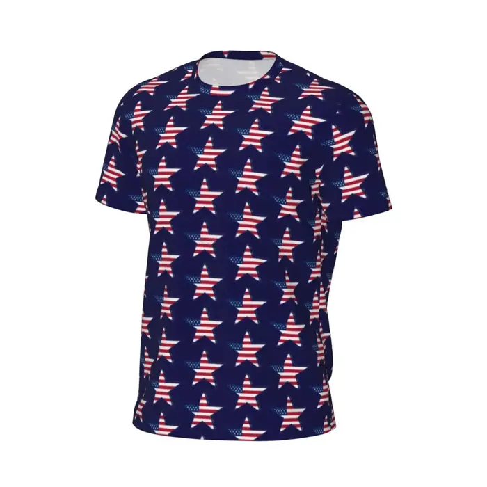 USA drapeau américain T-Shirt homme étoile imprimé patriotique Streetwear course T-Shirts respirant plage mode