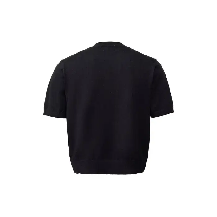 T-shirt tricoté à col bas uni avec drapé aux épaules pour homme