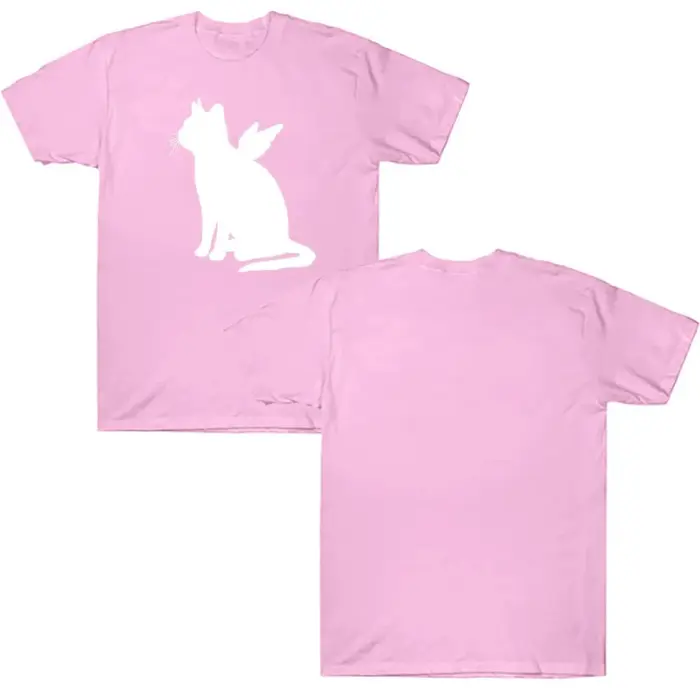 Kpop fille bande T-shirt chat ange imprimer vêtements Style coréen femmes hommes T-shirt décontracté