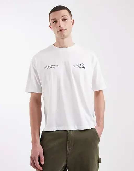 T-shirt ample et oversize avec motif textuel blanc