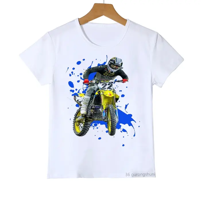Nouveaux garçons T-Shirts drôle Super Motocross graphique impression adolescent t-shirt été enfants T Shirs