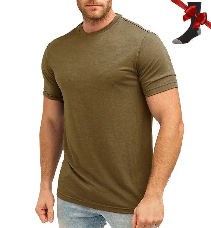 100% laine mérinos super fine t-shirt hommes couche de base chemise