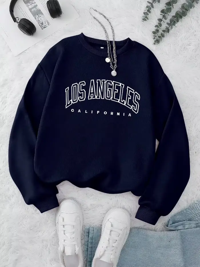 Sweat-shirt à col ras du cou pour femme
