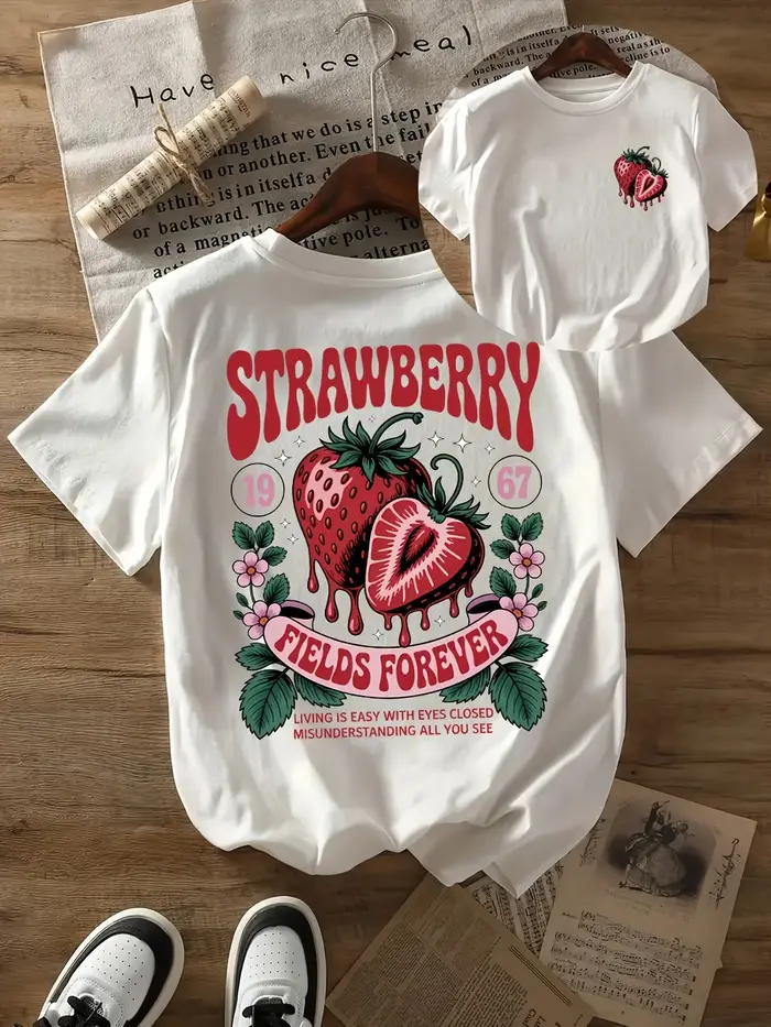 T-shirts imprimés Strawberry Fields Forever pour femmes