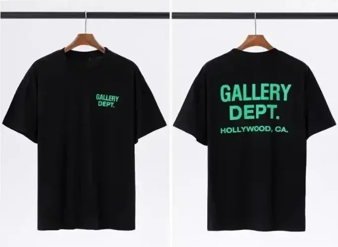 T-shirt GALLERY DEPT pour hommes avec imprimé noir et jaune