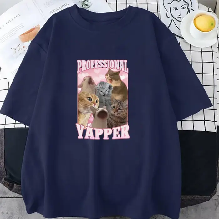 T-shirts imprimés avec des mèmes de chats amusants pour hommes et femmes