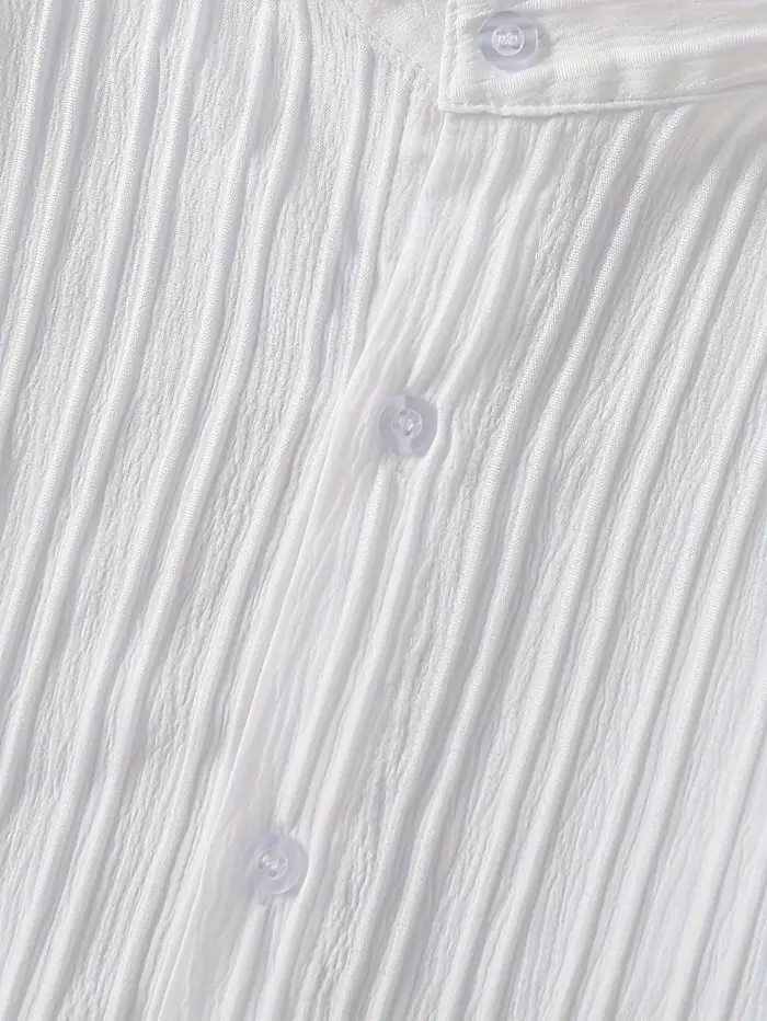 Chemise à col à manches longues à rayures ondulées pour garçons