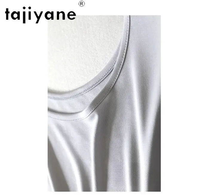 TAJIYANE 70% débardeurs en soie de mûrier pour femme élégant sans manches hauts d'été 2025 couleur unie gilet