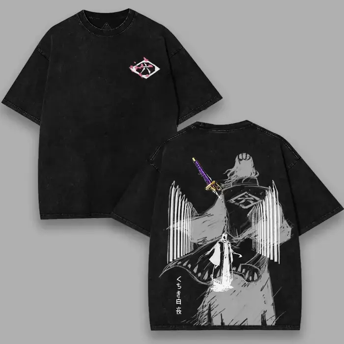 T-shirt BLEACH Kuchiki Byakuya Anime Vintage Lavé Oversize Manches Courtes Été 100% Coton Vêtements 