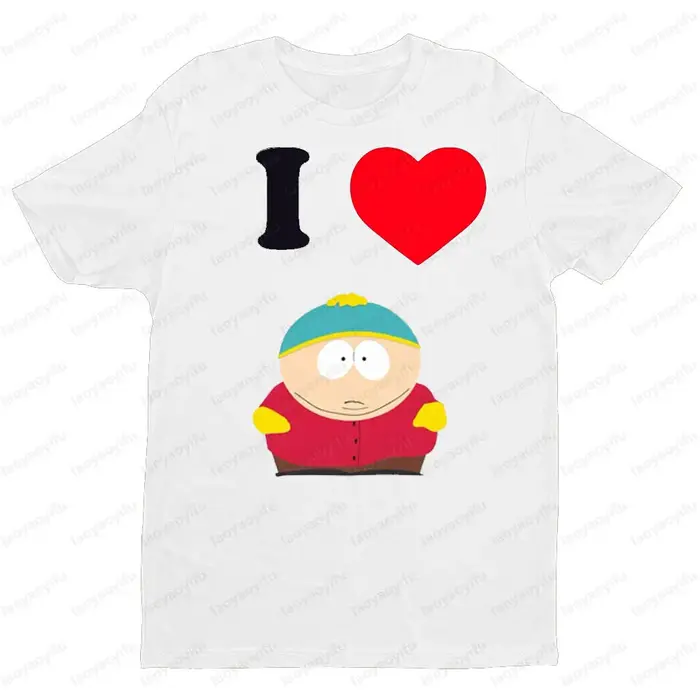 South Park thème I coeur rôle graphique imprimé T-shirt hommes femmes universel décontracté col rond manches courtes