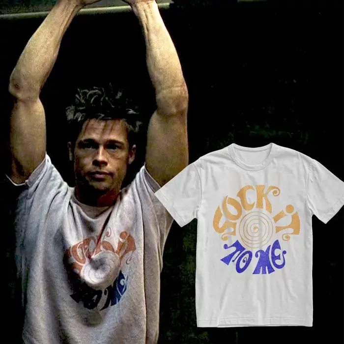 T-shirt graphique vintage 'Sock It To Me' style Fight Club des années 90
