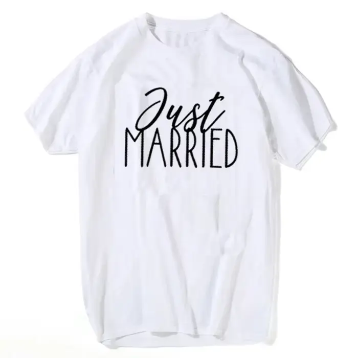 T-shirt assorti pour couple de jeunes mariés, t-shirts de mariage, lune de miel, hauts en coton à ma