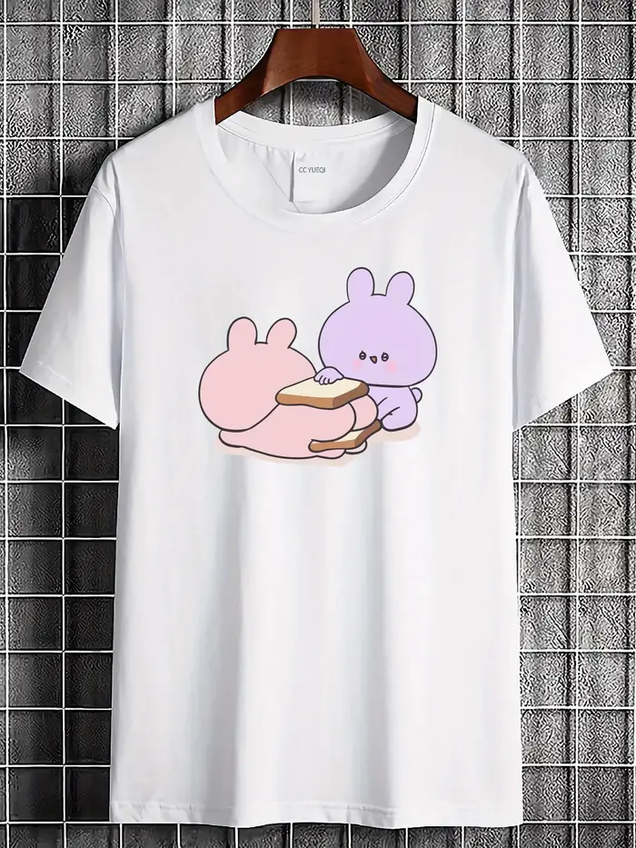 T-Shirt manches courtes col rond pour homme, estival et décontracté, avec image drôle, en coton, Har