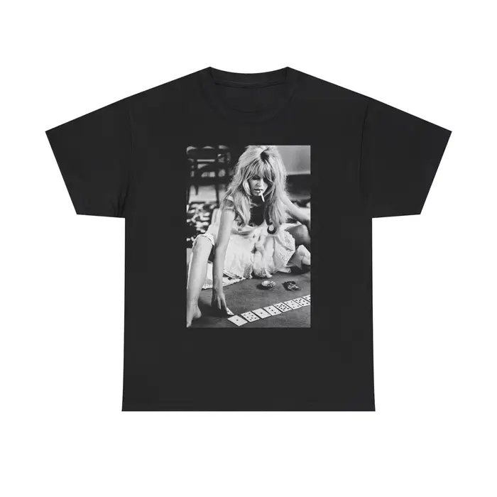 Vintage Rage Brigitte Bardot Play Card1 T-Shirt pour hommes femmes loisirs vêtements de sport T-shirts de haute qualité surdimensionné unisexe hauts