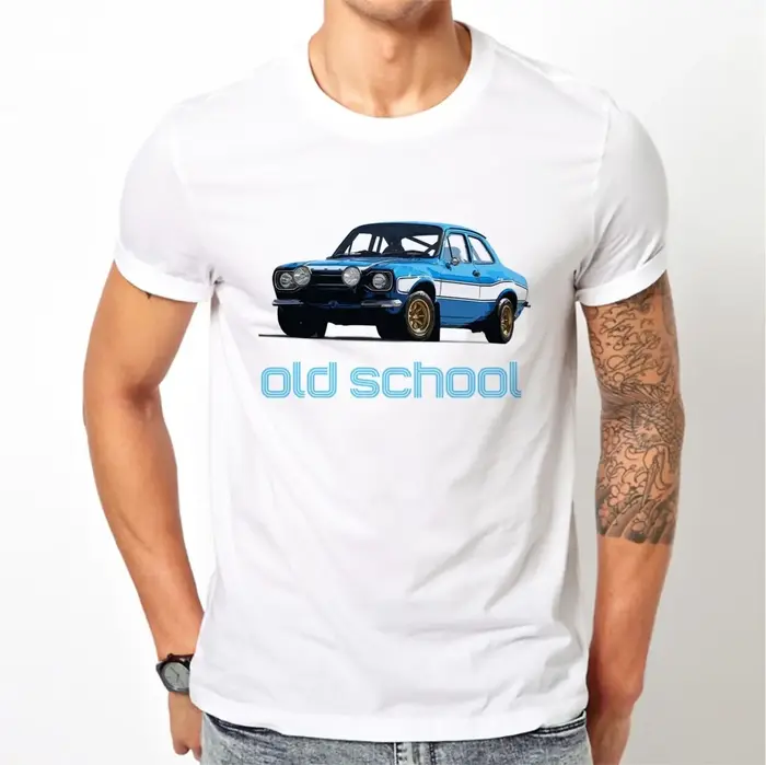 T-shirt Homme Coton Été Unique Streetwear Marque Classique Rétro Vintage WRC Voiture Rare Mk1 Mk2 Rs Mexico