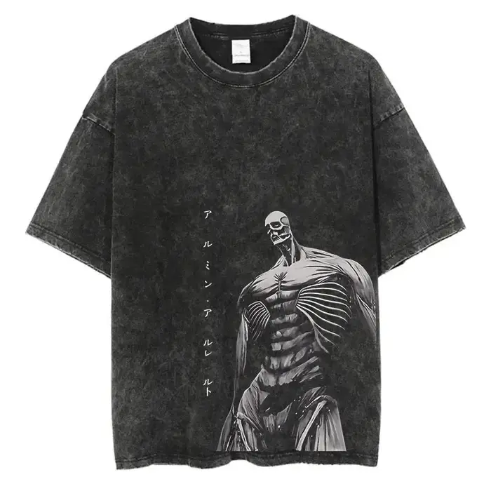 2025 hommes femmes Anime attaque sur Titan t-shirts Vintage lavé t-shirt Harajuku surdimensionné cot