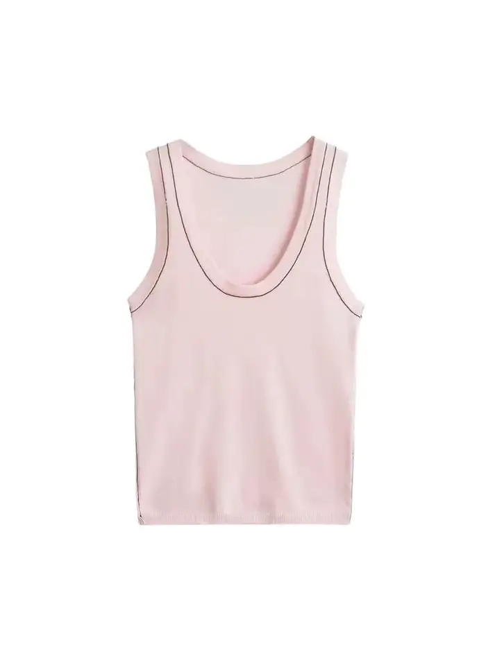 Débardeur en tricot sans manches pour femmes