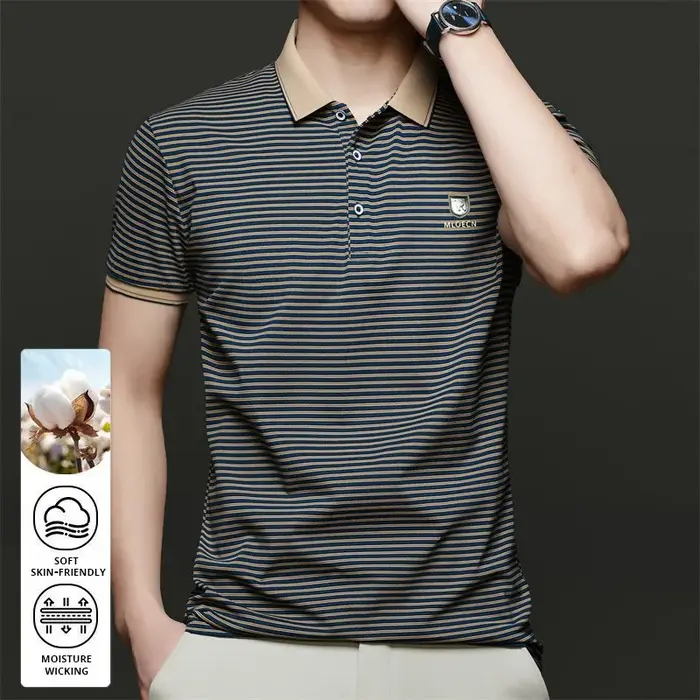 Top Grade été marque Designer polos pour hommes été dépouillé coupe ajustée à manches courtes décontracté hauts mode