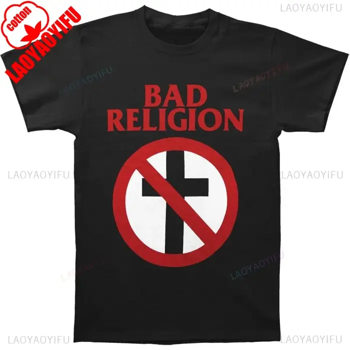 Mauvaise Religion hommes T-Shirt classique noir Ropa Dehombre