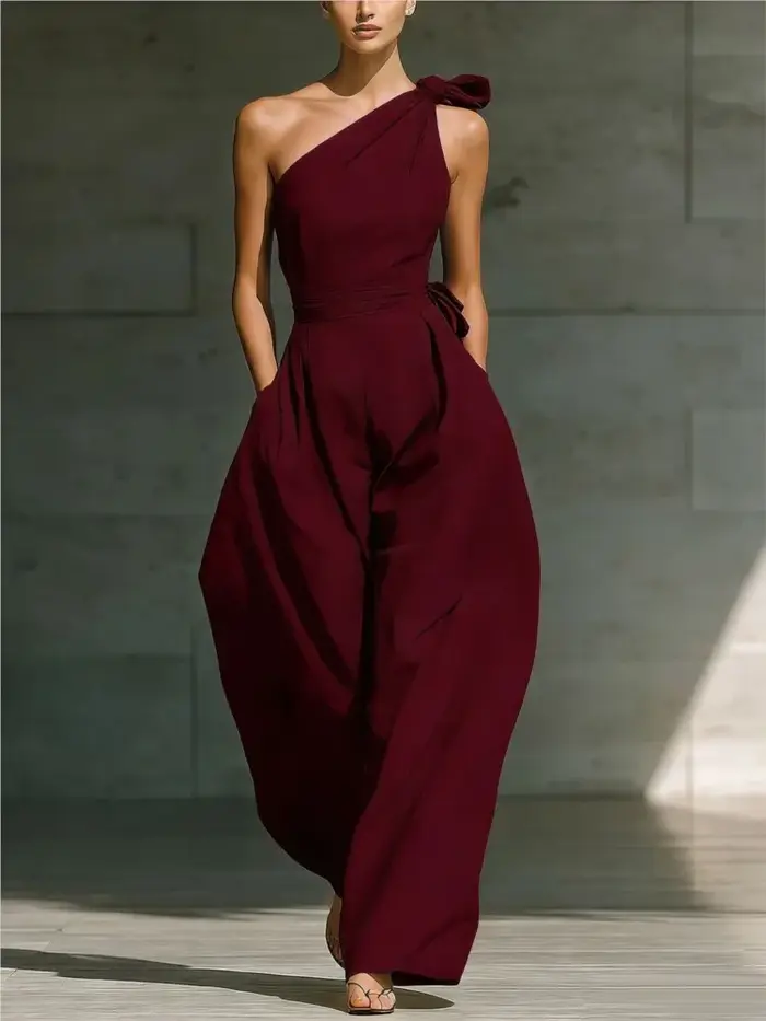 Combinaisons sans manches élégantes pour femme – Collection été 2026 – Tenue décontractée asymétrique à une épaule – Qualité supérieure